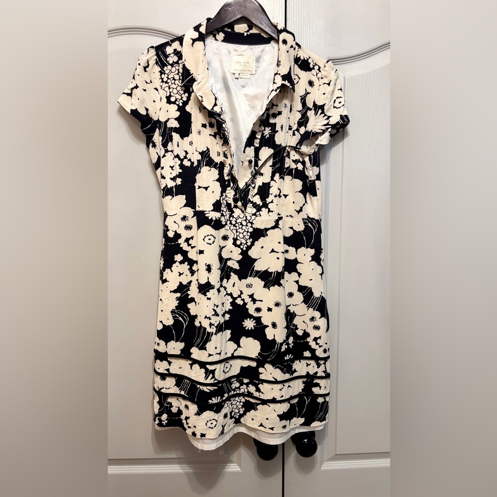Kate Spade Black and Cream Floral Dress - Picture 5 of 6